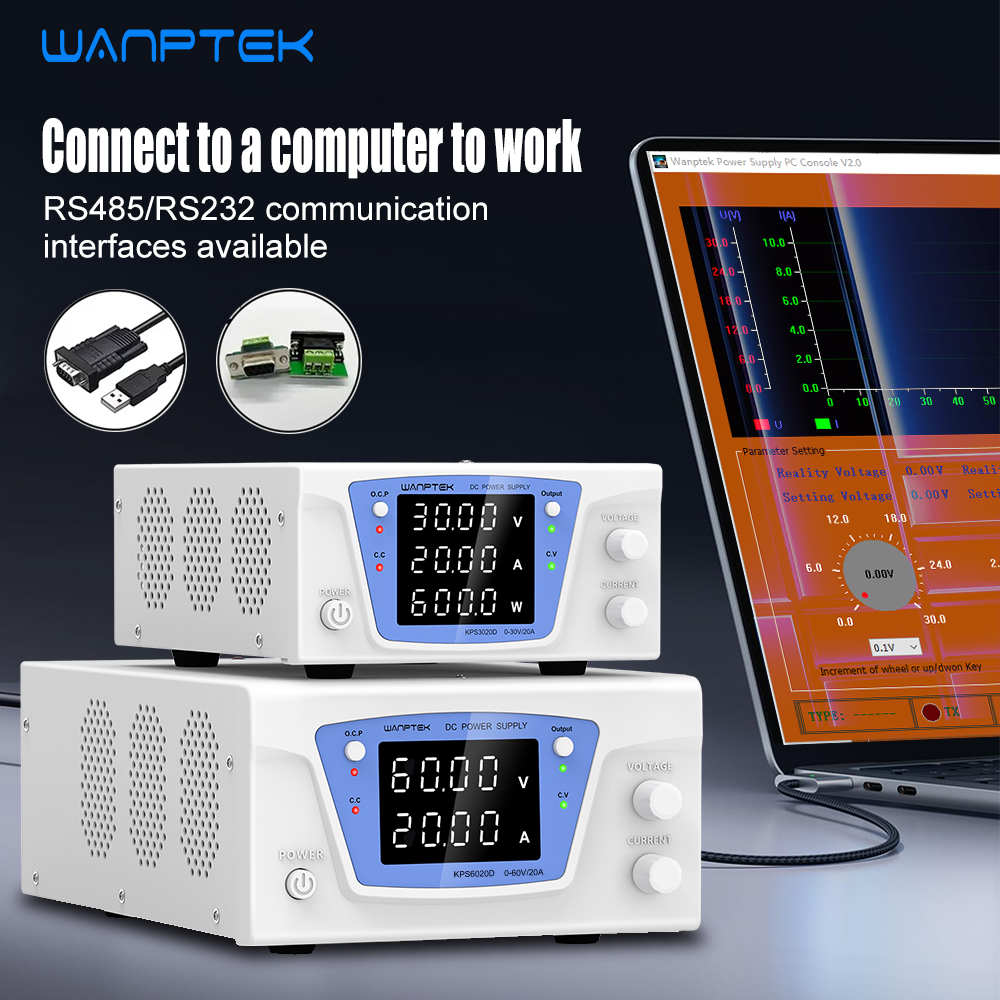Programmable Dc Power Supply 60V 10A - Wanptek RS485/RS232 Labor Programmierbare Einstellbare DC
